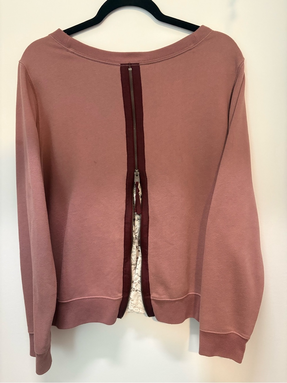 Abercrombie & Fitch Dusty Rose Back-Zip Sweatshirt
